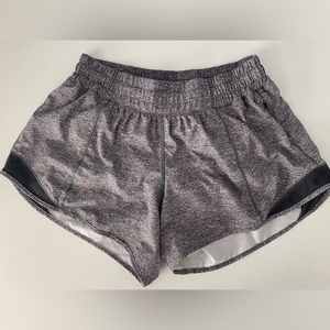 Lululemon Hotty Hot Low-Rise Lined Short 4”- Heathered Black